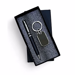 mirror finished keychain x ball pen combo set - sophisticated elegance