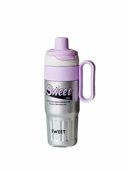 Cute Sweet Stainless Steel Double Wall Drinking Tumbler - 780ml Capacity-Pink-5