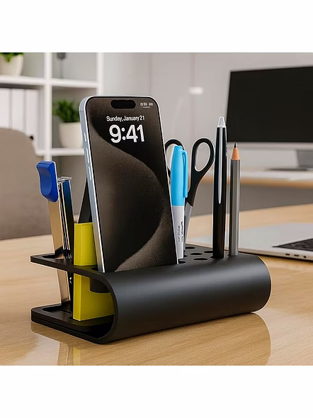 Multiple Desk Stand - Durable Steel Desk Organizer-Black-4