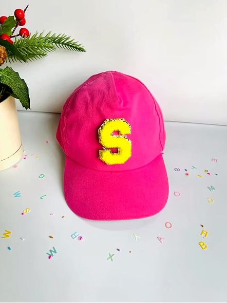 Personalized Alphabet Chenille Cap – Customize Your Style-Neon Yellow-Free Size-2