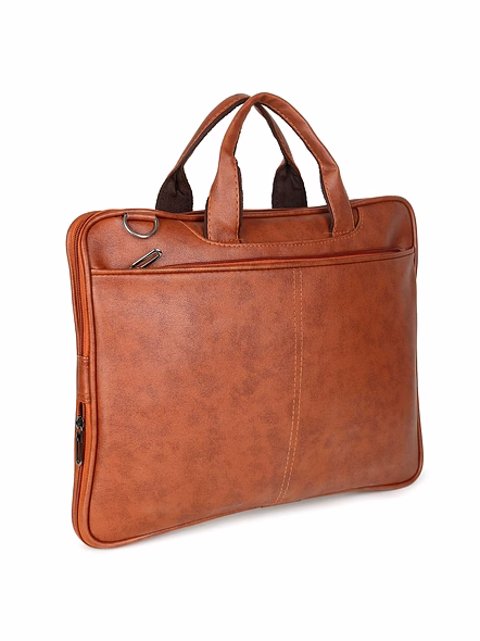 Vegan Leather Premium Laptop Bag - Sleek Design for Modern Professionals-Black-8