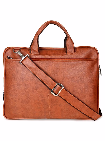 Vegan Leather Premium Laptop Bag - Sleek Design for Modern Professionals-Black-9