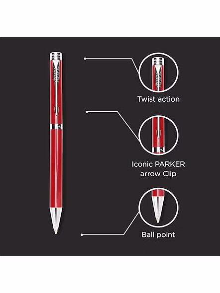 Parker Folio Standard Ball Pen with Stainless Steel Trim - Luxury Writing Accessory-Black-2