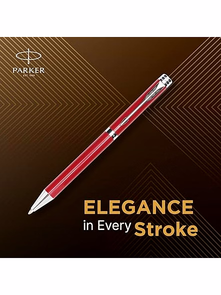 Parker Folio Standard Ball Pen with Stainless Steel Trim - Luxury Writing Accessory-Black-3