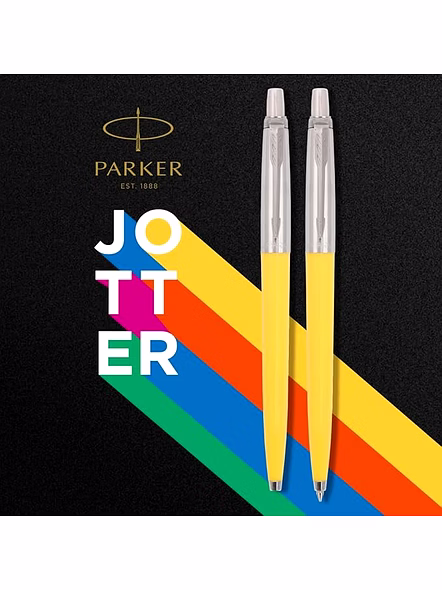 Parker Jotter Originals Ball pen With Steel Trim - Timeless Elegance and Retro Charm-Yellow-1