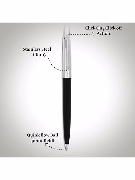 Parker Jotter Originals Ball pen With Steel Trim - Timeless Elegance and Retro Charm-Black-1