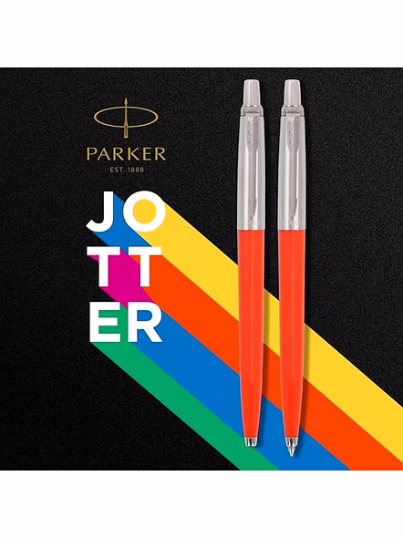 Parker Jotter Originals Ball pen With Steel Trim - Timeless Elegance and Retro Charm-Orange-4