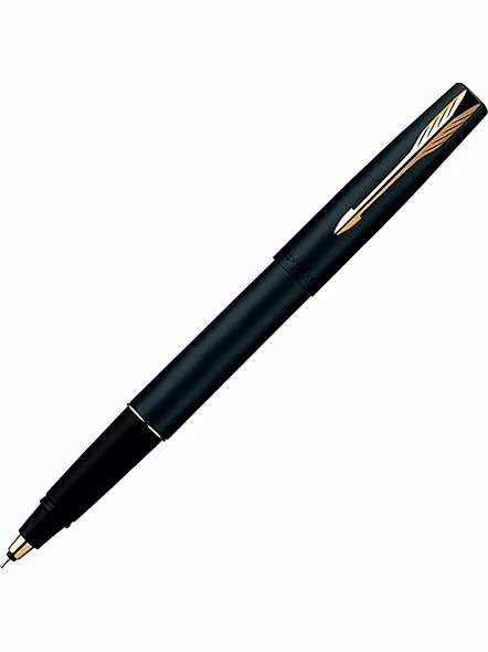Parker Frontier Matte Black Pen With Gold Trim-Roller Ball