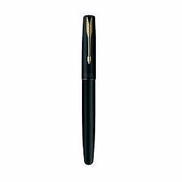 parker frontier matte black pen with gold trim