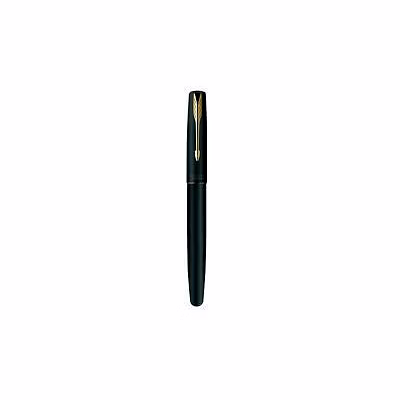 parker frontier matte black pen with gold trim