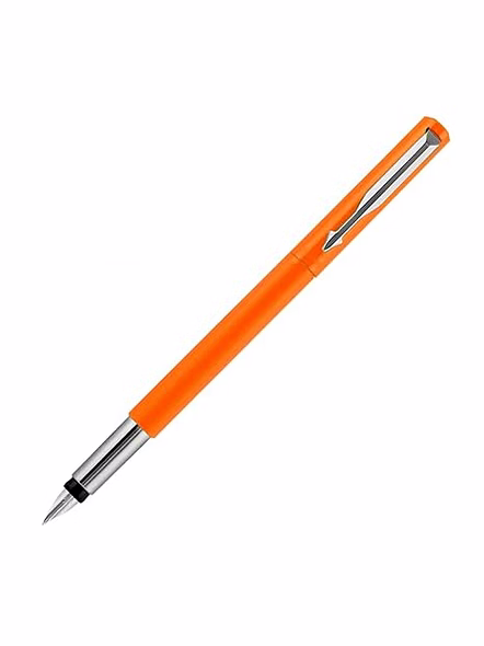 Parker Vector Standard Fountain Pen with Steel Trim - Elegant Writing Instrument-Orange-2