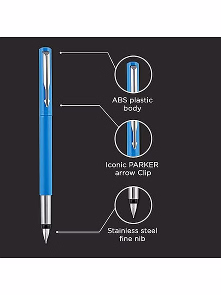 Parker Vector Standard Fountain Pen with Steel Trim - Elegant Writing Instrument-Orange-8