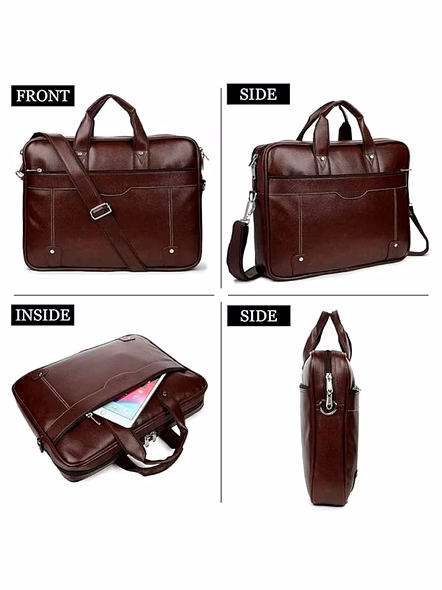 Premium Brown Leather Laptop Office Bag for Men - Executive Messenger Bag-1
