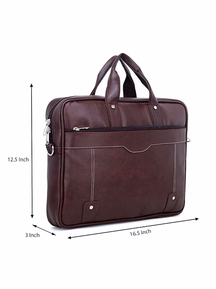 Premium Brown Leather Laptop Office Bag for Men - Executive Messenger Bag-2