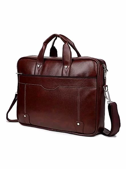 Premium Brown Leather Laptop Office Bag for Men - Executive Messenger Bag-5