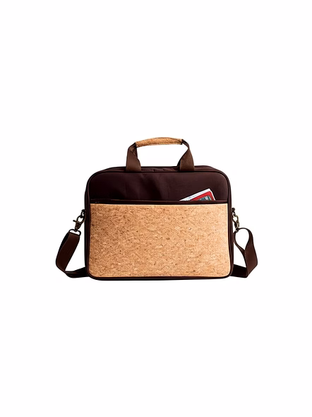 Eco-Friendly Cork Laptop Bag for Men &amp; Women | Premium Vegan Leather Office Messenger Bag-VLB02