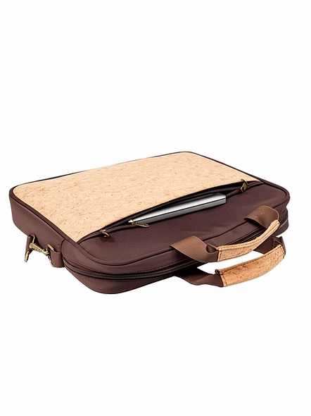Eco-Friendly Cork Laptop Bag for Men &amp; Women | Premium Vegan Leather Office Messenger Bag-1