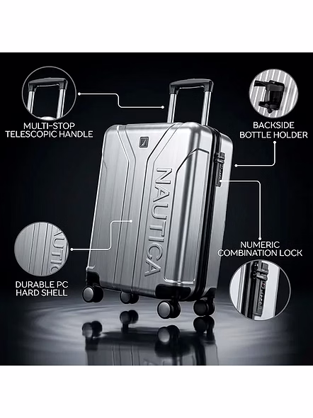 Nautica 20-inch Cabin Luggage Silver #6735 - Stylish Travel Companion-3
