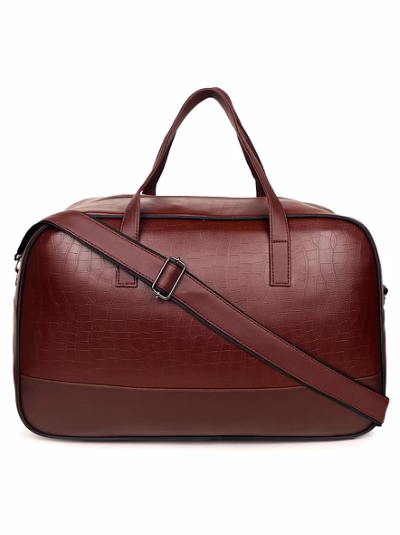 Luxury PU Leather Duffle Travel Bag - Spacious, Stylish, and Durable-Black-6