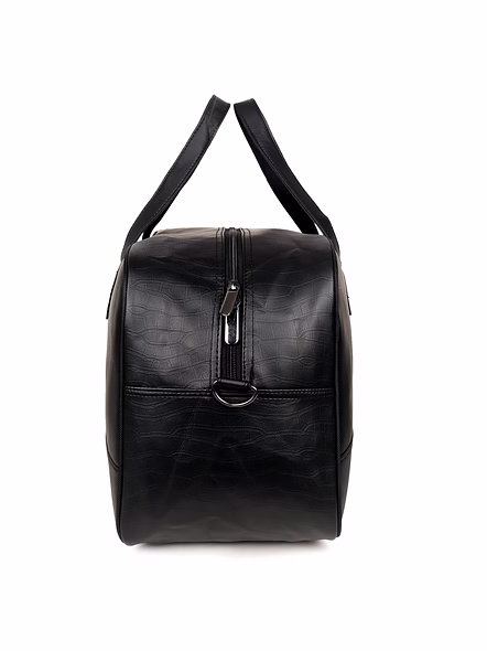 Luxury PU Leather Duffle Travel Bag - Spacious, Stylish, and Durable-Black-3