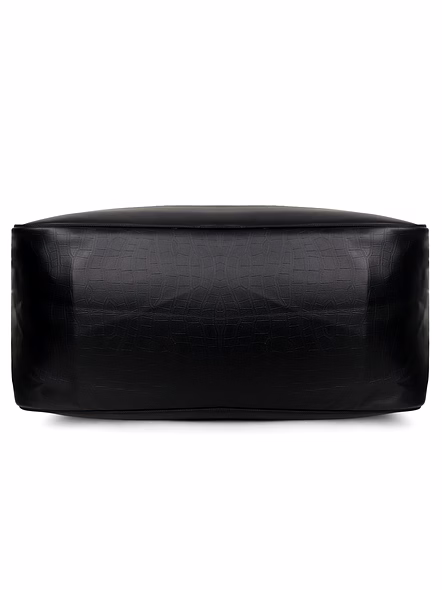 Luxury PU Leather Duffle Travel Bag - Spacious, Stylish, and Durable-Black-5