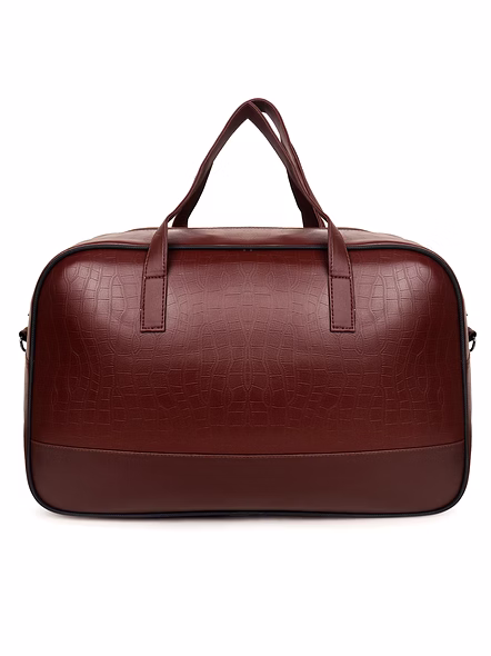 Luxury PU Leather Duffle Travel Bag - Spacious, Stylish, and Durable-Brown-2