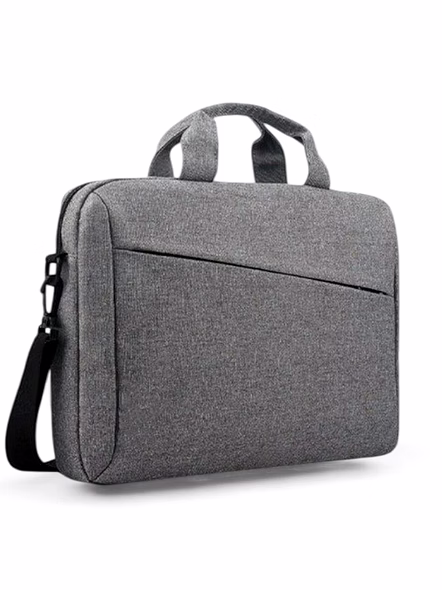 Premium Grey Laptop Messenger Bag with Shoulder Strap | Slim Office &amp; Travel Briefcase-LB03-1
