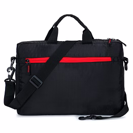 sg laptop bag stylish black laptop messenger bag with vibrant red accent zipper - ideal for work or travel