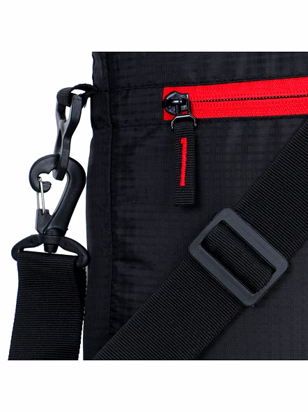 Stylish Black Laptop Messenger Bag with Vibrant Red Accent Zipper - Ideal for Work or Travel-1