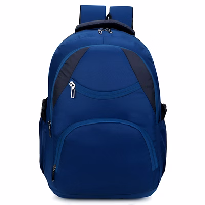 sg bags granules blue 18-inch multi-pocket backpack - durable school bag & travel daypack