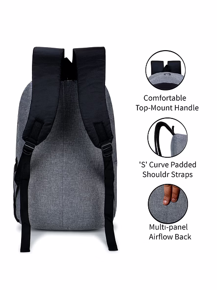 Carnival Grey &amp; Black Sleek Everyday Backpack-2