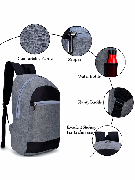 Carnival Grey &amp; Black Sleek Everyday Backpack-1
