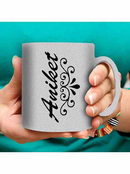 Elegant Silver Ceramic Mug with Personalized Message - 320ml-2