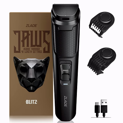 zlade jaws blitz rechargeable high-precision beard trimmer | 40 length settings