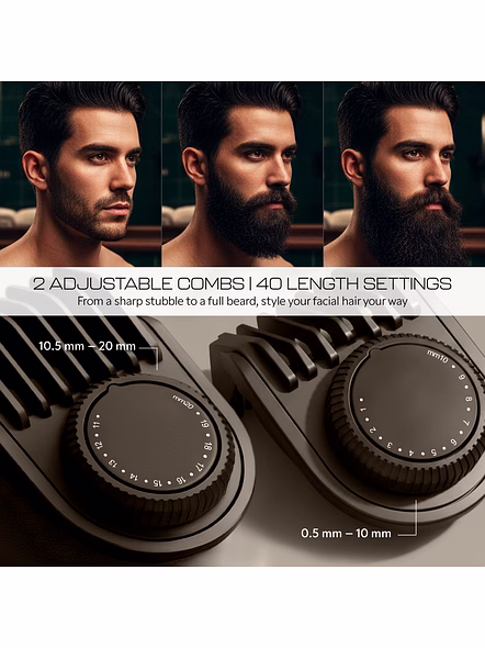Zlade Jaws Blitz Rechargeable High-Precision Beard Trimmer | 40 Length Settings-3