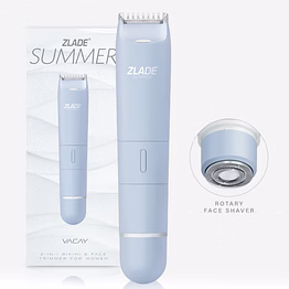 zlade summer vacay | 2-in-1 rechargeable bikini trimmer & face shaver for women