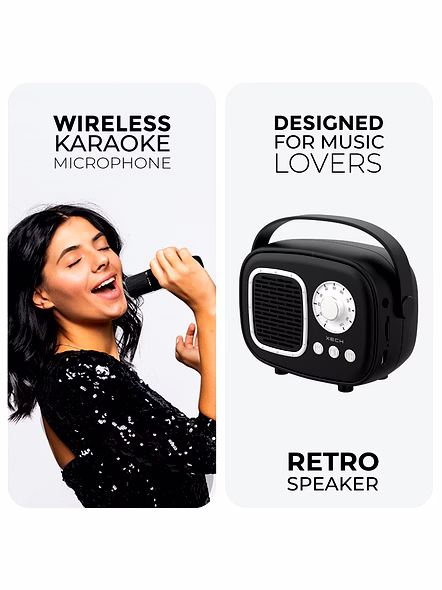 XECH RETRO JAM - Karaoke Speaker with Mic