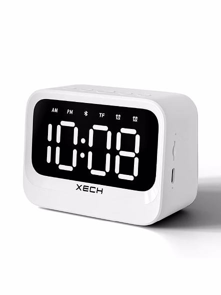 XECH Eon - Mini Clock Speaker with Auto Sync Time & Dual Alarms