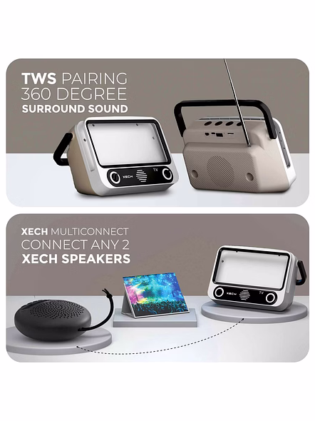XECH Tellivibe Max - Retro Bluetooth Speaker with Smartphone Holder-3
