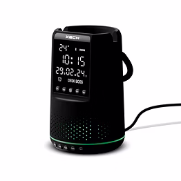 xech deskboss dark edition - multifunctional desk speaker with ambient lighting