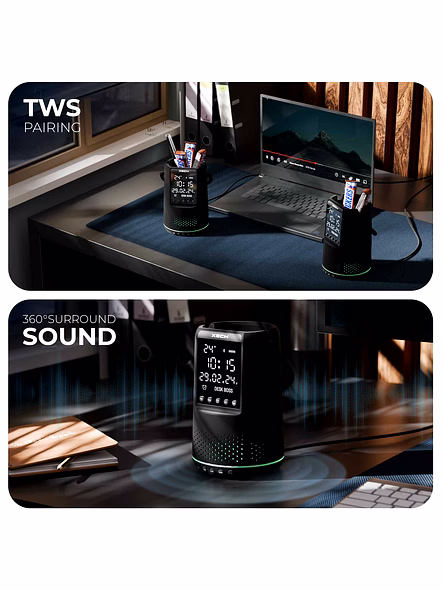 XECH Deskboss Dark Edition - Multifunctional Desk Speaker with Ambient Lighting-5