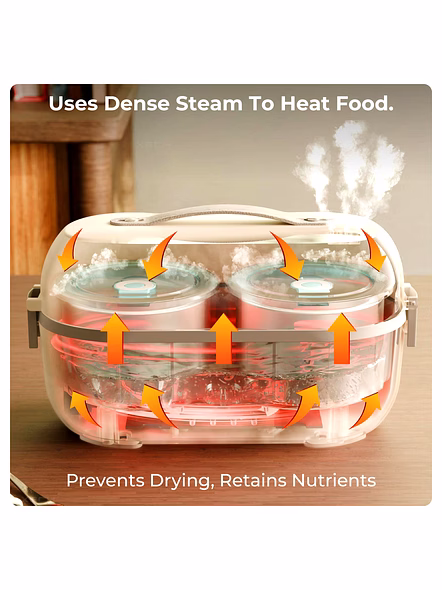 XECH Hot Box II - Electric Lunch Box with SafeSteam™ Technology-3