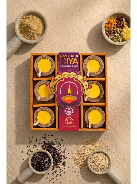 Daily Diya Natural - Eco-Friendly Cow Dung Diya for Spiritual Illumination-3pcs-2