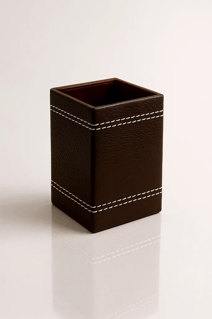 offigifts premium leather finish executive pen stand for organized workspaces