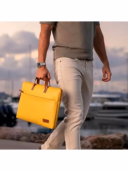 Giordano UNI Laptop Sleeve (#60500) - Stylish &amp; Protective Laptop Accessory-Yellow-6