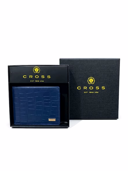 Cross Croco Liren Slim Wallet - Elegant and Functional Men's Wallet-AC15948121-BL
