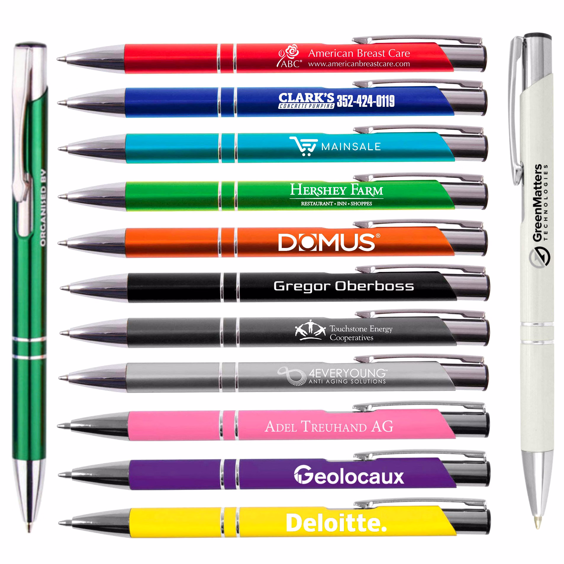Refillable Metallic Click Ballpoint Pen with Silver Double-Ring Design - Premium Executive Pen image 4