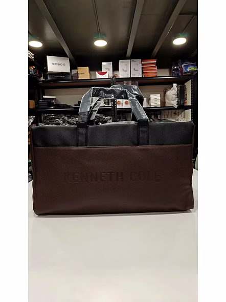 Kenneth Cole Transit Pro Duffel Bag - Stylish &amp; Functional Travel Companion-Dark Brown-1
