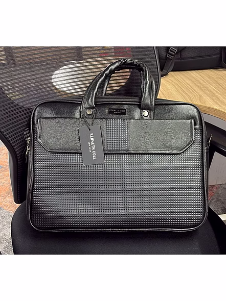 Kenneth Cole Flap Laptop Bag - Professional and Stylish Brown Briefcase-Brown-2