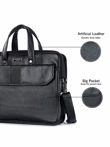 Kenneth Cole Flap Laptop Bag - Professional and Stylish Brown Briefcase-Brown-3